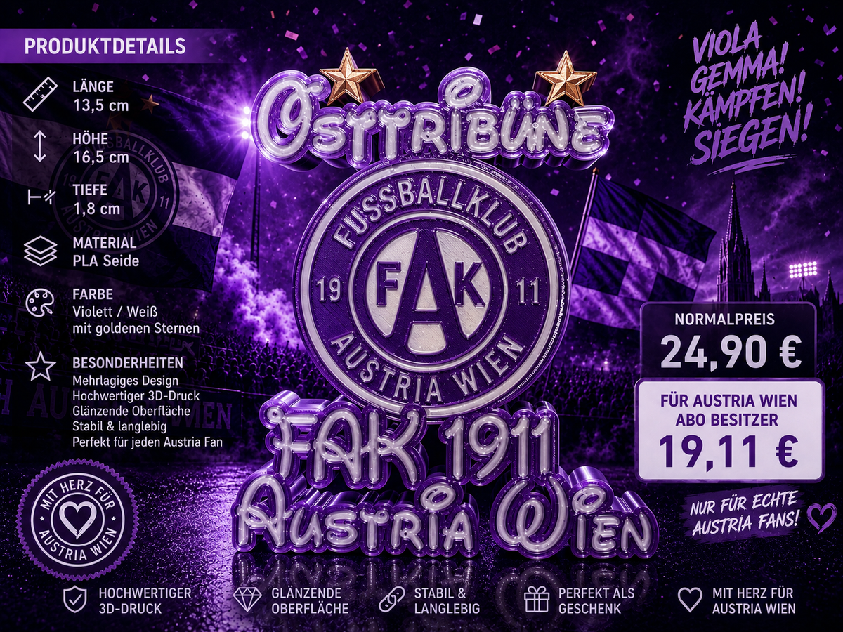 💜 Austria Wien - Fan-Aufsteller – FAK 1911 - Osttribüne