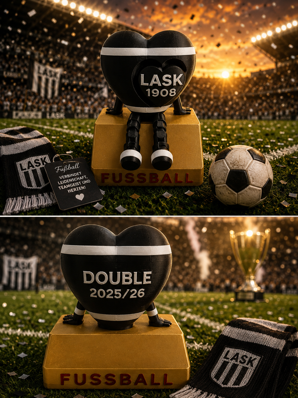🖤🤍 LASK "DOUBLE 2025/26" Fan Heart