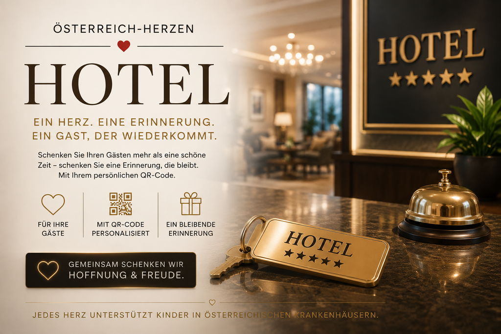 ❤️🤍❤️ Austria Heart with QR Code for HOTELS