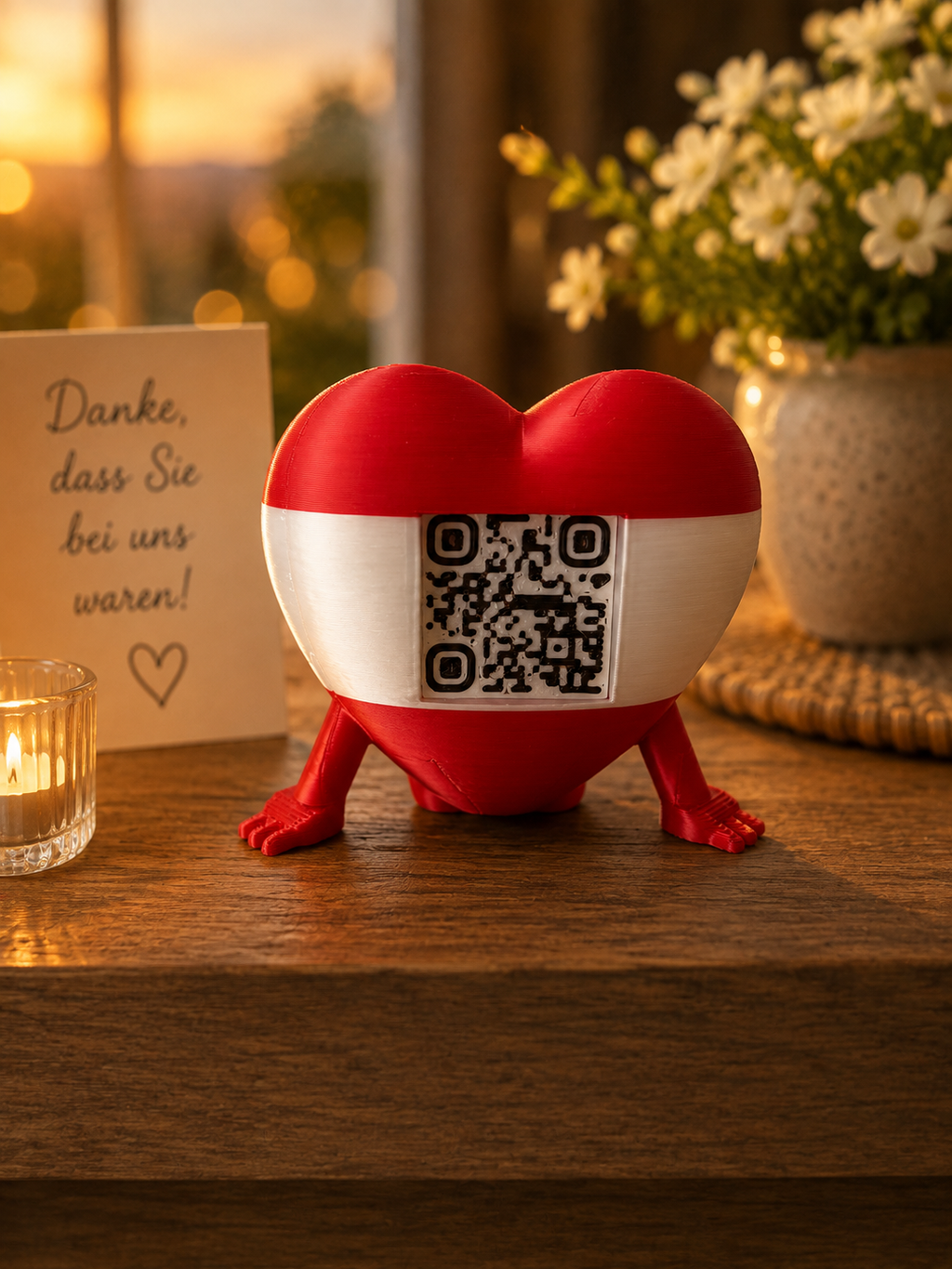 ❤️🤍❤️ Austria Heart with QR Code for HOTELS