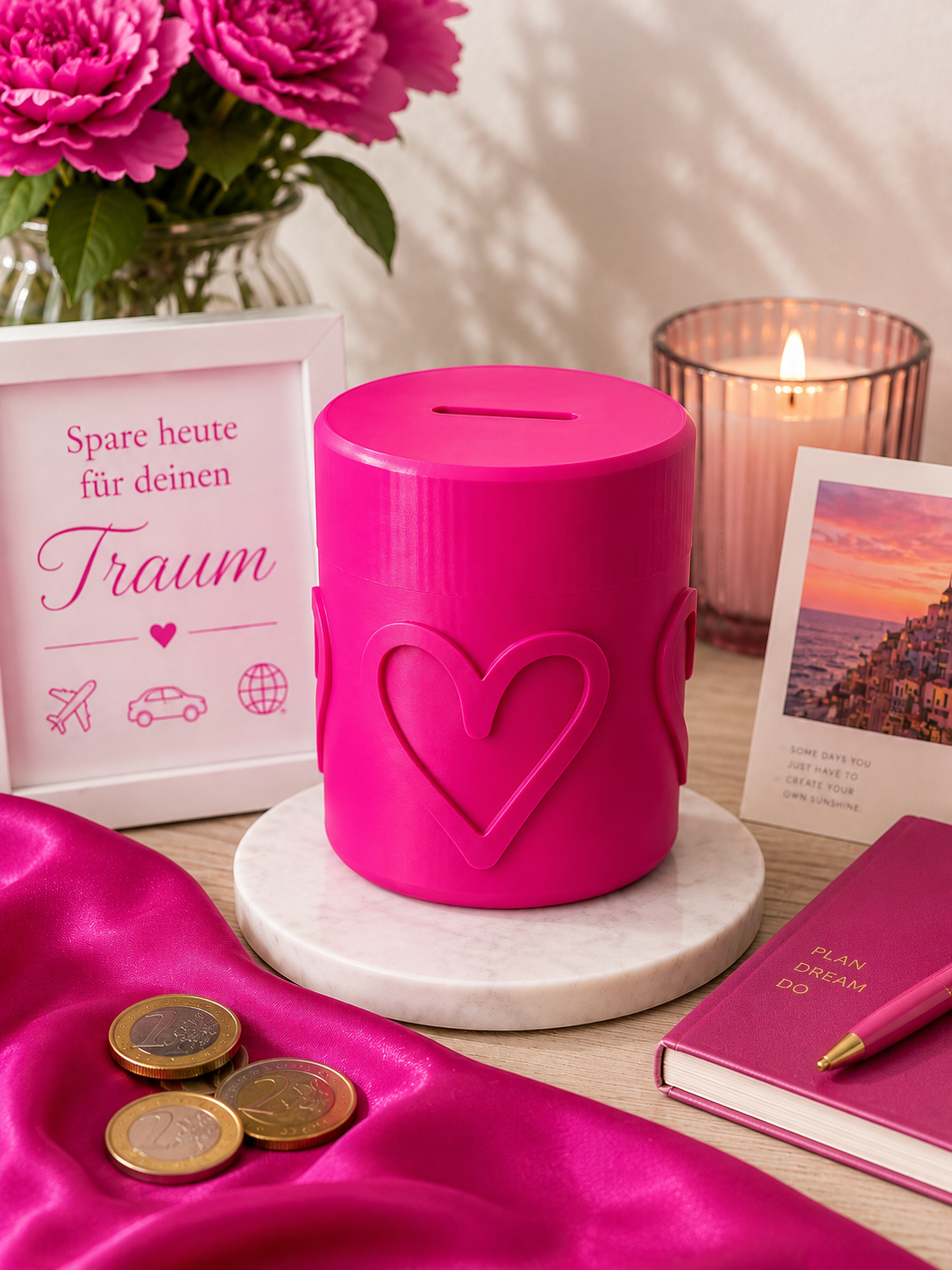 💗 Magenta Piggy Bank – Fulfill your heart's desires